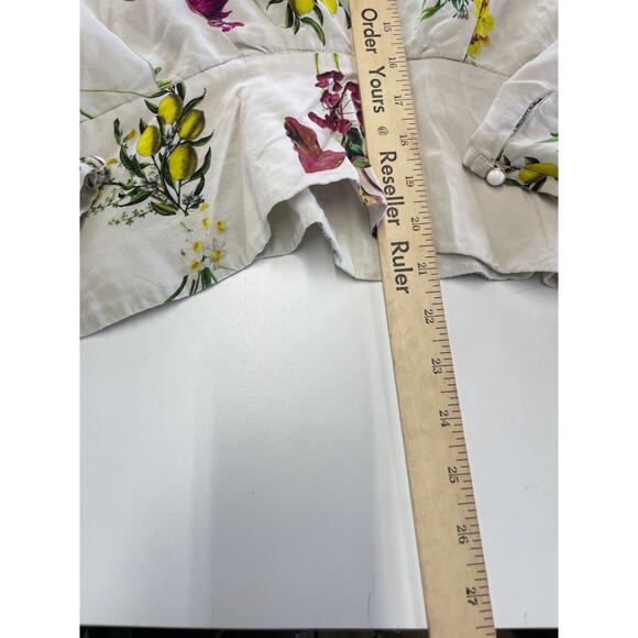 Chelsea and Walker Shirt Womens 8 White Floral White‎ Floral Long Sleeve Top - Picture 7 of 10